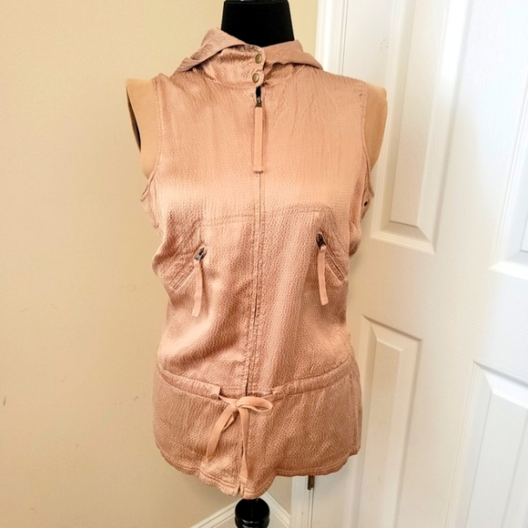 bebe Jackets & Blazers - Bebe Hooded Sleeveless Utility Vest Size L